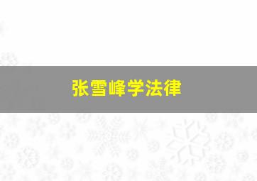 张雪峰学法律