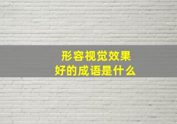 形容视觉效果好的成语是什么