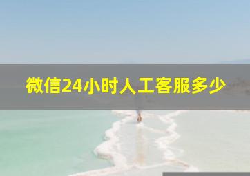 微信24小时人工客服多少