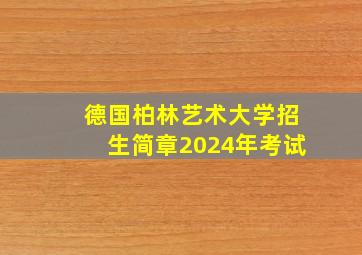 德国柏林艺术大学招生简章2024年考试