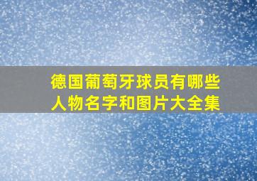 德国葡萄牙球员有哪些人物名字和图片大全集