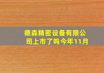 德森精密设备有限公司上市了吗今年11月