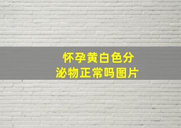 怀孕黄白色分泌物正常吗图片