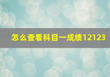 怎么查看科目一成绩12123