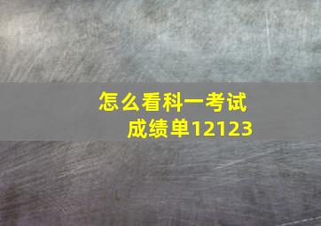 怎么看科一考试成绩单12123