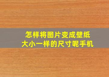 怎样将图片变成壁纸大小一样的尺寸呢手机