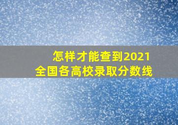 怎样才能查到2021全国各高校录取分数线