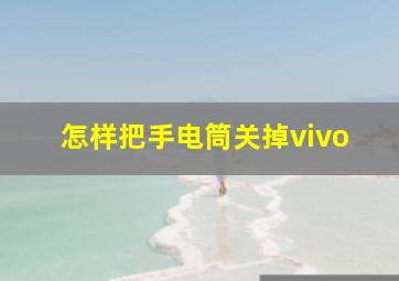 怎样把手电筒关掉vivo