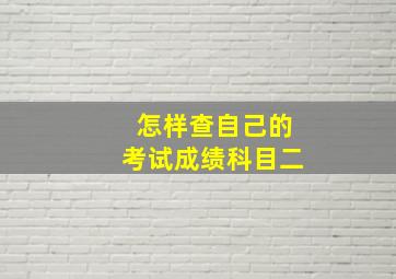 怎样查自己的考试成绩科目二