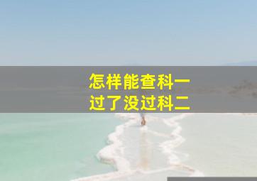 怎样能查科一过了没过科二