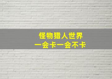 怪物猎人世界一会卡一会不卡