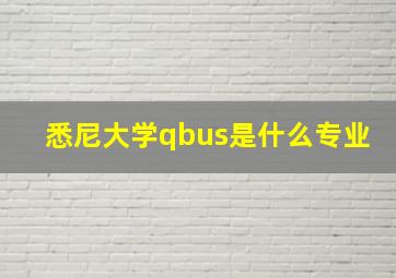 悉尼大学qbus是什么专业