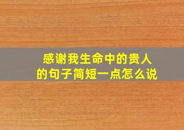 感谢我生命中的贵人的句子简短一点怎么说