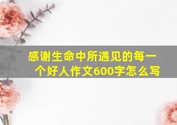 感谢生命中所遇见的每一个好人作文600字怎么写