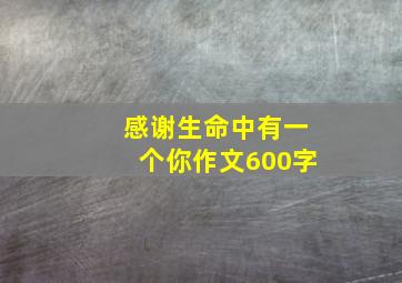 感谢生命中有一个你作文600字