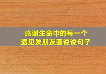 感谢生命中的每一个遇见发朋友圈说说句子