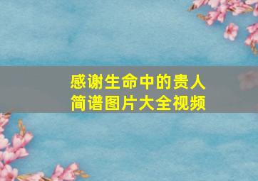 感谢生命中的贵人简谱图片大全视频