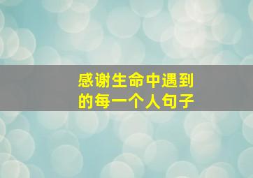 感谢生命中遇到的每一个人句子