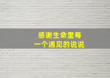 感谢生命里每一个遇见的说说