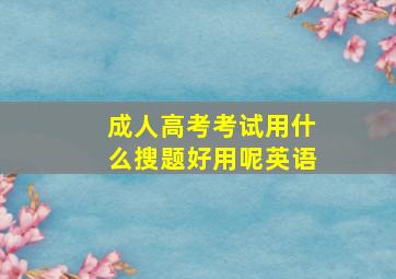 成人高考考试用什么搜题好用呢英语