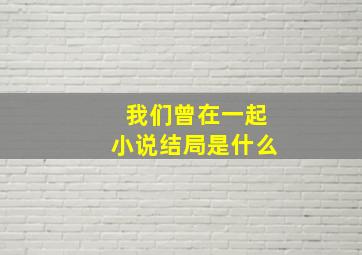 我们曾在一起小说结局是什么