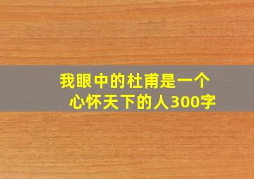 我眼中的杜甫是一个心怀天下的人300字