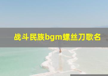 战斗民族bgm螺丝刀歌名