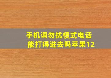 手机调勿扰模式电话能打得进去吗苹果12