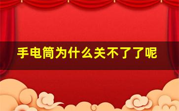 手电筒为什么关不了了呢