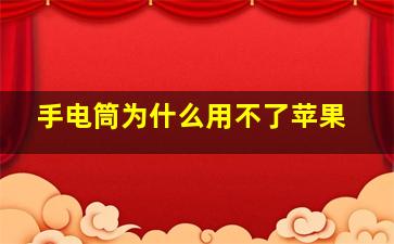 手电筒为什么用不了苹果