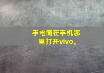 手电筒在手机哪里打开vivo。