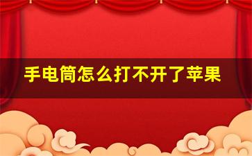 手电筒怎么打不开了苹果