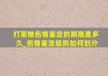 打架做伤情鉴定的期限是多久_伤情鉴定级别如何划分