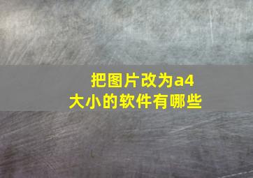 把图片改为a4大小的软件有哪些