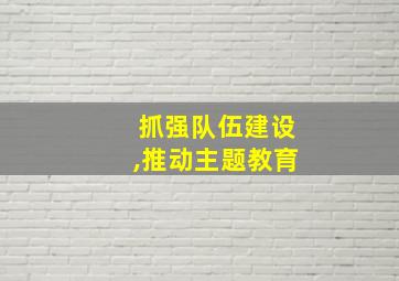 抓强队伍建设,推动主题教育