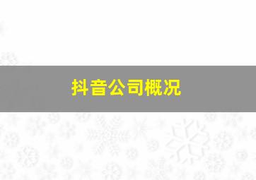 抖音公司概况