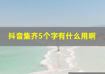 抖音集齐5个字有什么用啊