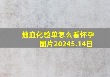 抽血化验单怎么看怀孕图片20245.14日