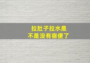 拉肚子拉水是不是没有宿便了