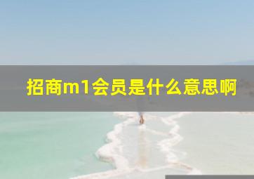 招商m1会员是什么意思啊