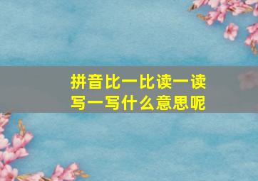 拼音比一比读一读写一写什么意思呢