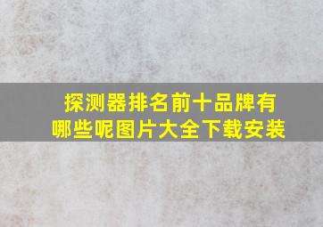 探测器排名前十品牌有哪些呢图片大全下载安装