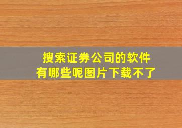 搜索证券公司的软件有哪些呢图片下载不了