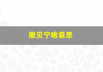 撒贝宁啥意思