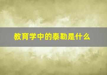 教育学中的泰勒是什么