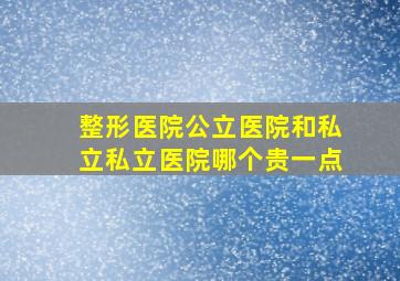 整形医院公立医院和私立私立医院哪个贵一点