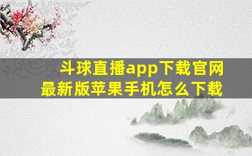 斗球直播app下载官网最新版苹果手机怎么下载