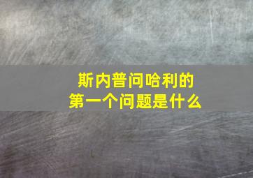 斯内普问哈利的第一个问题是什么