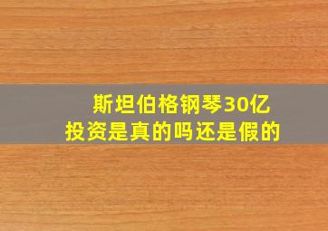 斯坦伯格钢琴30亿投资是真的吗还是假的