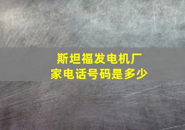 斯坦福发电机厂家电话号码是多少